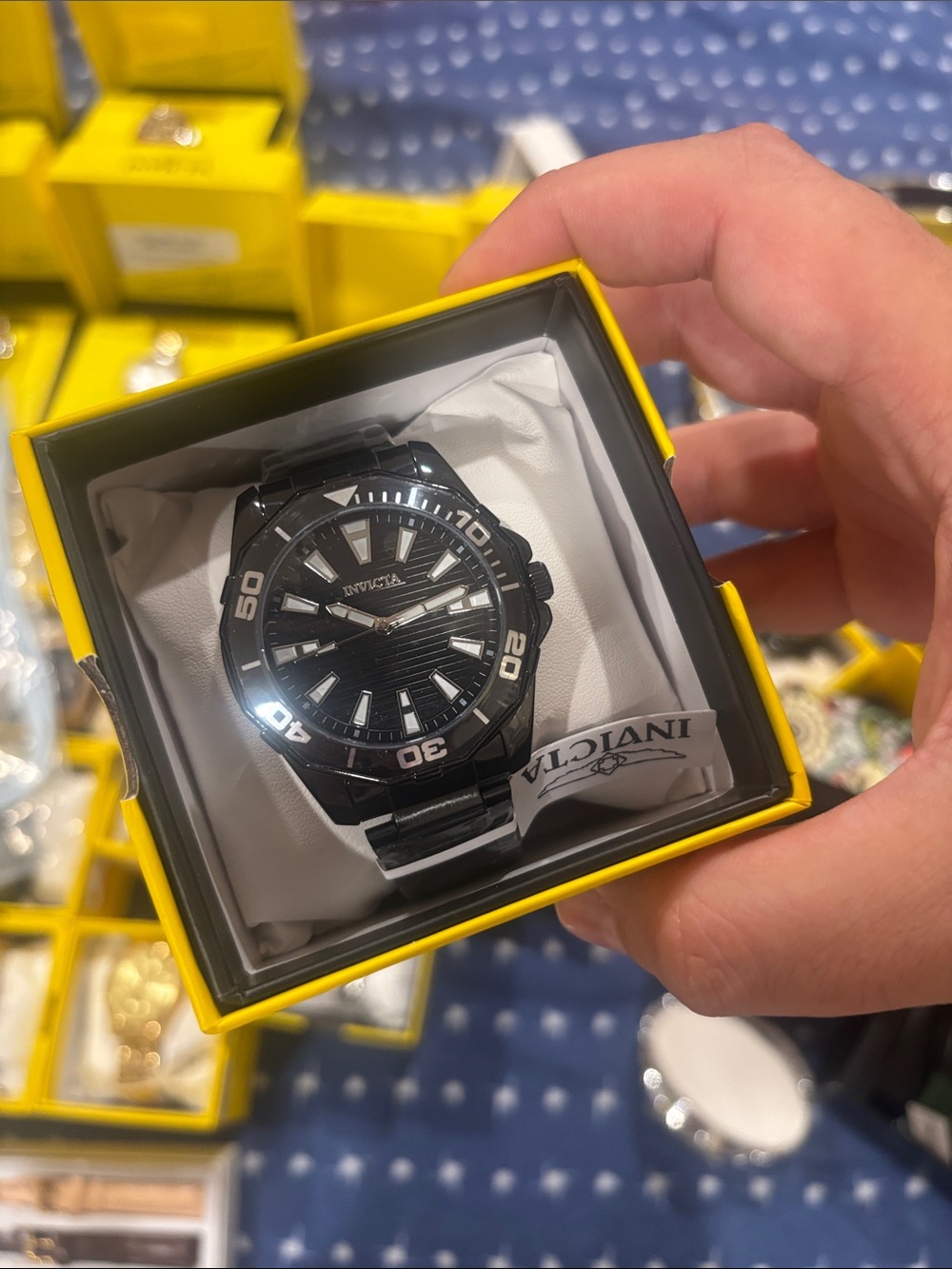 Invicta Black Men's Sport Dive Watch with Luminous Markers